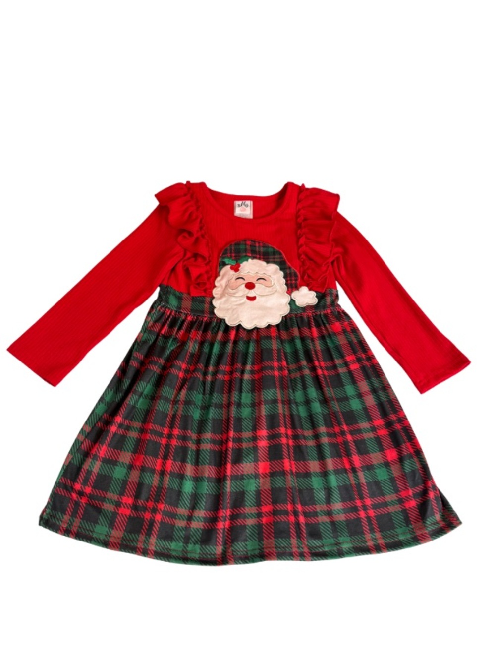 Mia Bella Girls Toddler Girls Red Plaid Santa Holiday Dress 4T